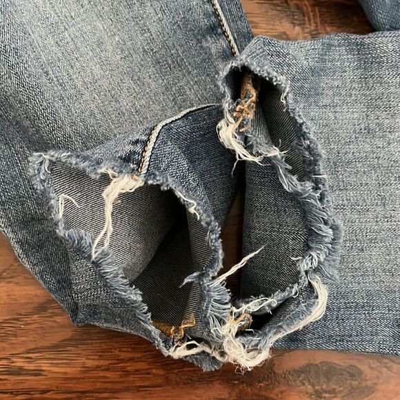 7 For All Mankind B(air) The High Waist Ankle Skinny Distressed Denim Jeans - Picture 10 of 12